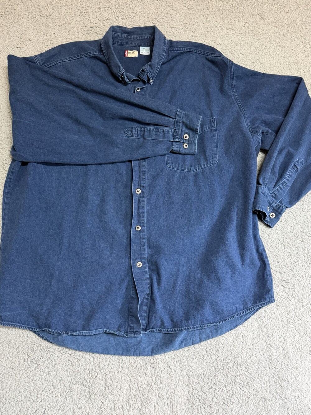 Levi's Men's Red Tab Denim Long Sleeve Button Up Shirt Size XL Workwear Dadcore